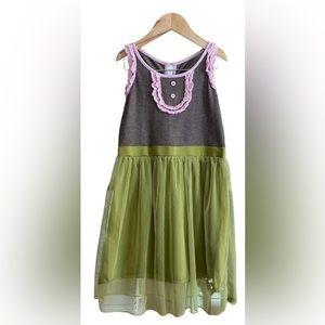 Matilda Jane Pink Brown Green Hammond Bay Cher Tulle Ruffle Dress
